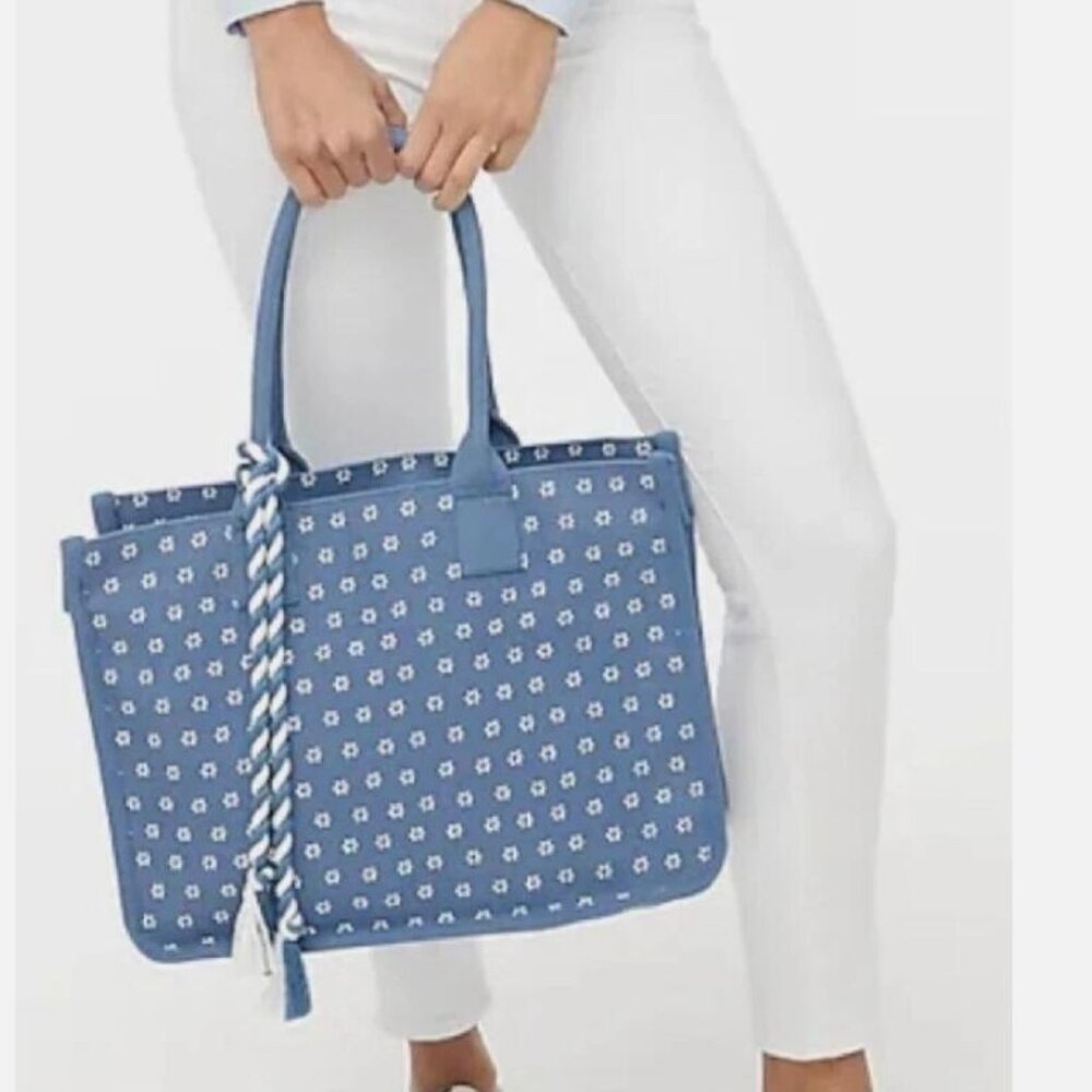 J. Crew Structured Tote Bag One Size - Chambray B… - image 1